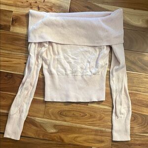 Hollister Light Pink Off-Shoulder Sweater